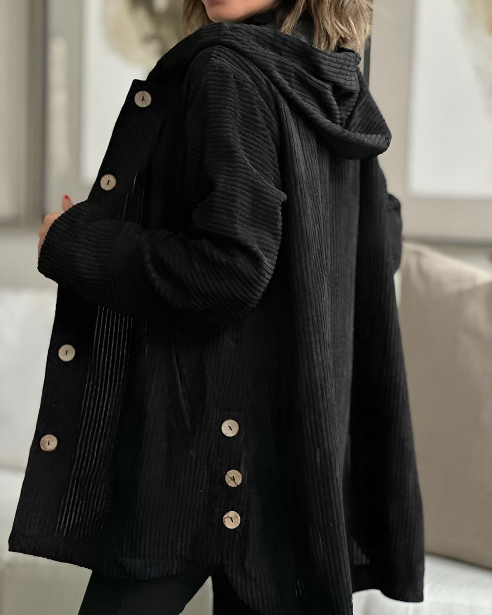 Emma™ - Cozy Corduroy Hooded Jacket