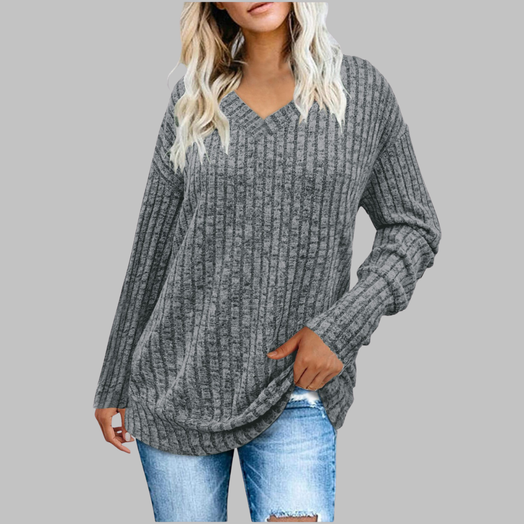 Emma – Timeless V-Neck Long Sleeve Top