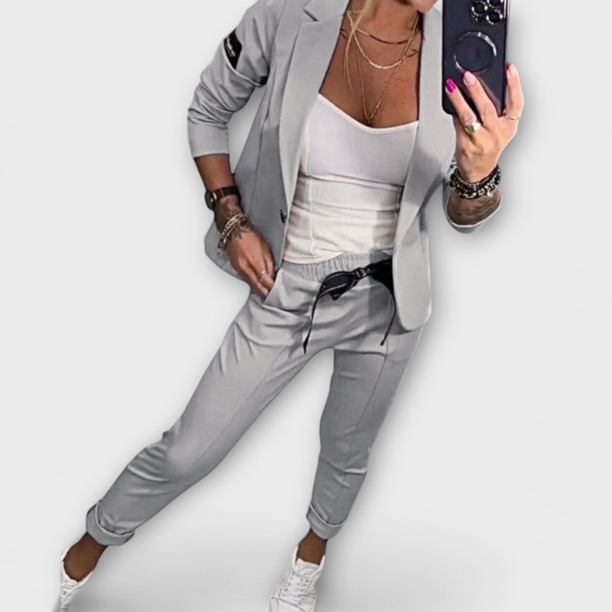 Emma™ | Elegant Set of Top, Jacket, and Trousers