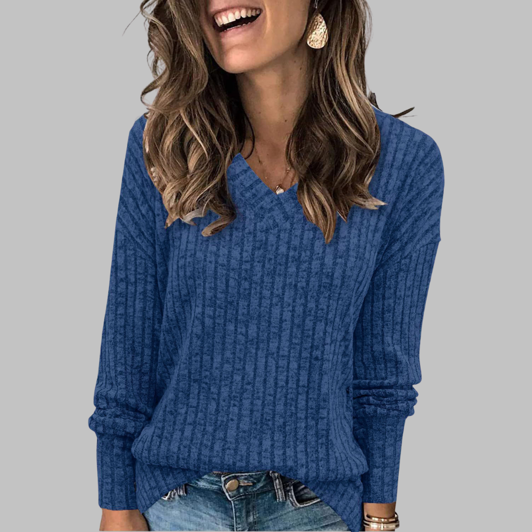 Emma – Timeless V-Neck Long Sleeve Top