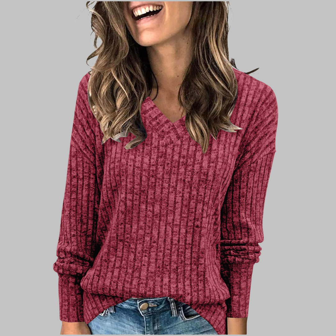 Emma – Timeless V-Neck Long Sleeve Top