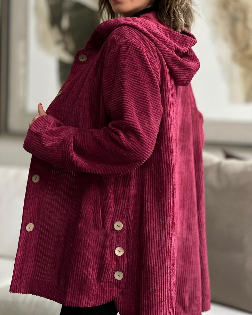 Emma™ - Cozy Corduroy Hooded Jacket