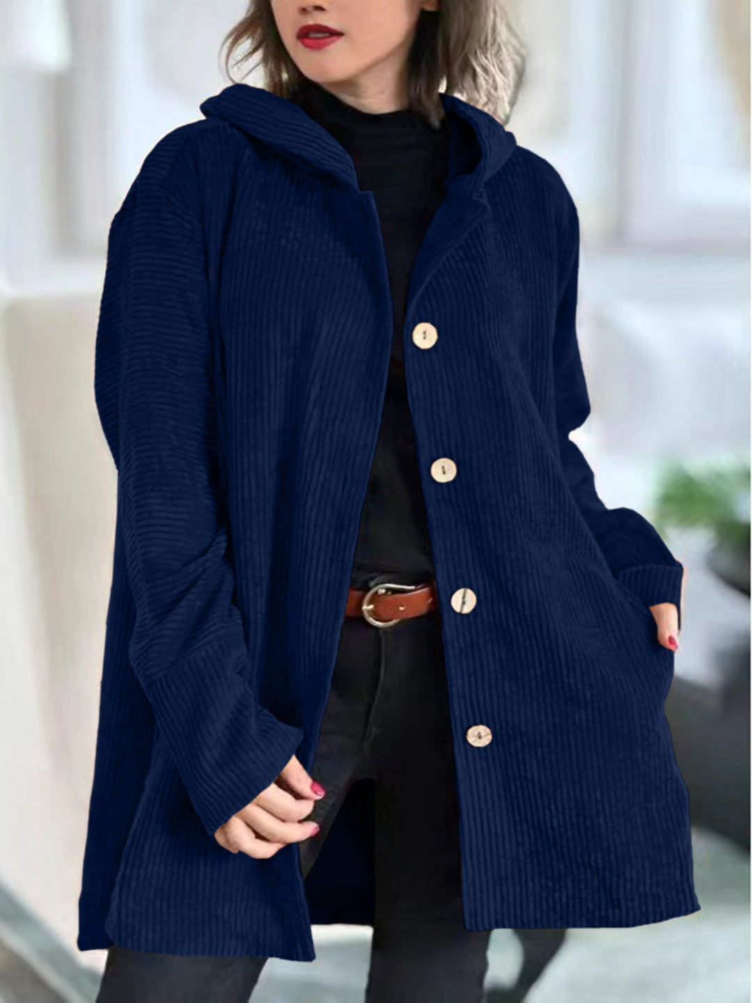 Emma™ - Cozy Corduroy Hooded Jacket