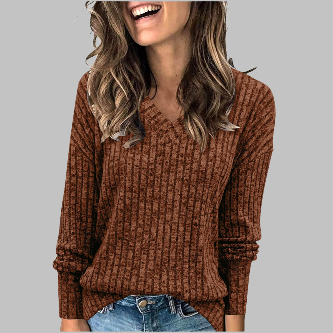 Emma – Timeless V-Neck Long Sleeve Top