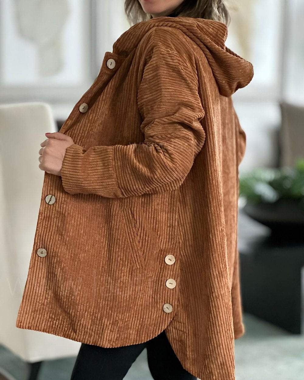 Emma™ - Cozy Corduroy Hooded Jacket
