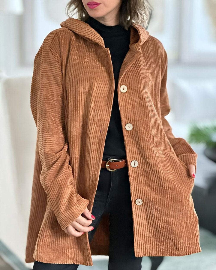 Emma™ - Cozy Corduroy Hooded Jacket