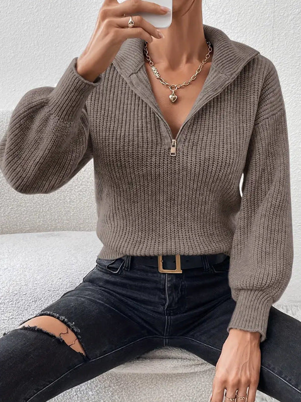 Emma | Women Chic Half-Zip Knit